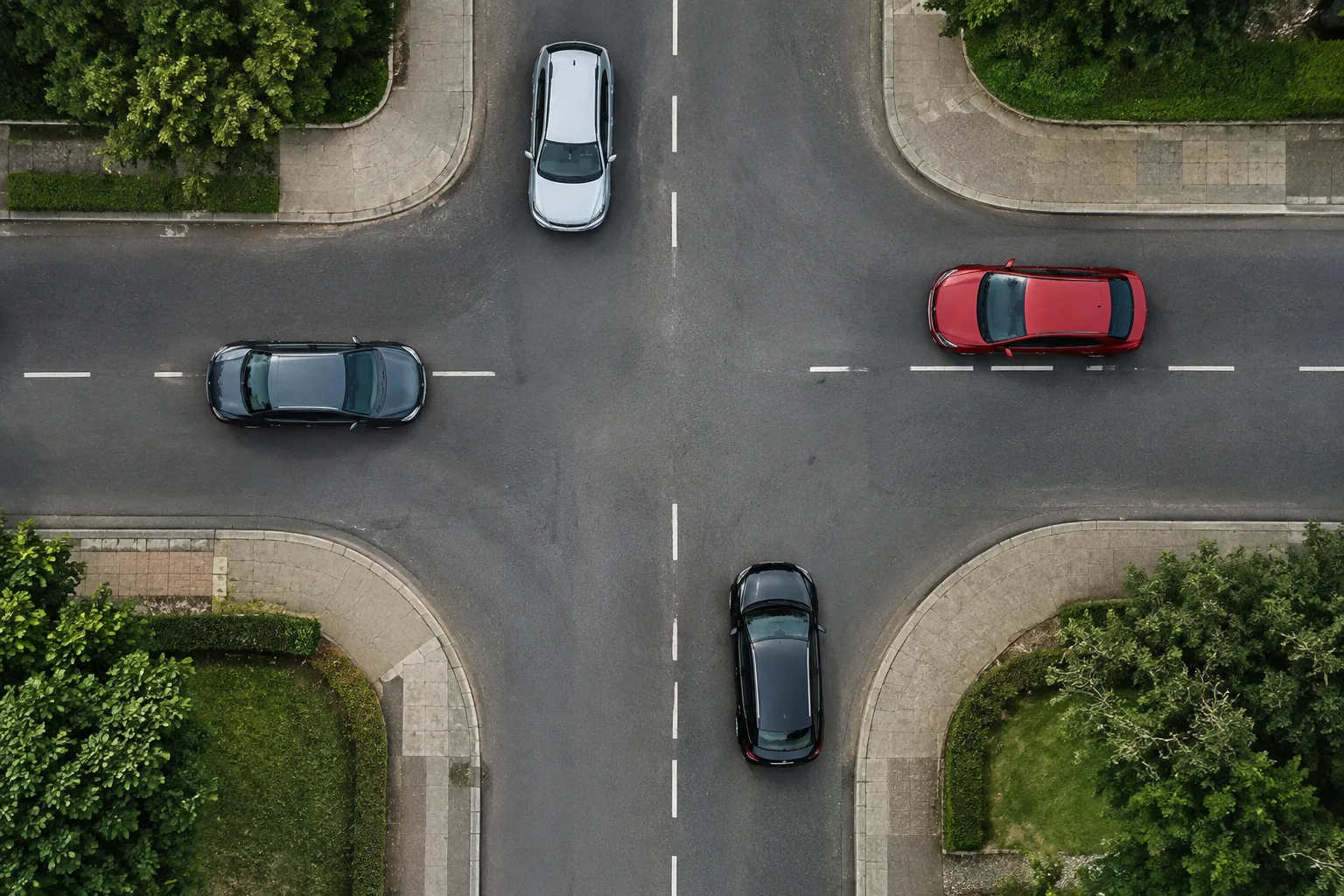 Автомобілі готуються до повороту на перехресті